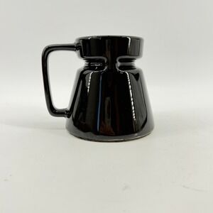 Vintage Hotjo Highwave 93030 Black Ceramic No Spill Travel Coffee Mug Twist Lid